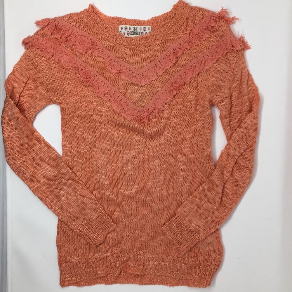 4/$25 Pink Republic Girls Sweater Coral New 10/12 - Picture 1 of 2